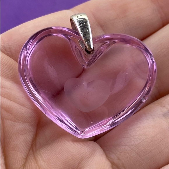 💛 Lalique Purple Heart Pendant - Picture 5 of 5